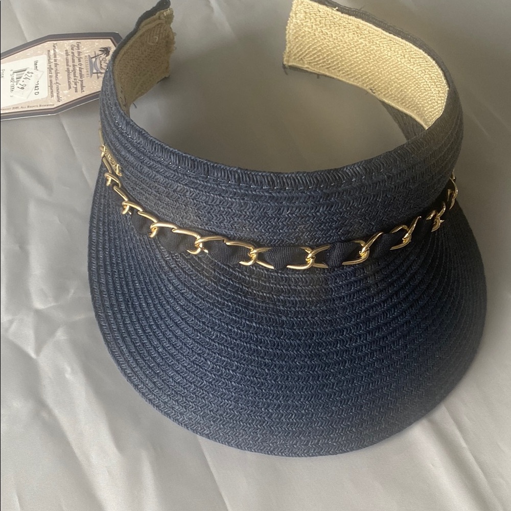 Gold Chain Blue Visor Hat -
Sun N Sand